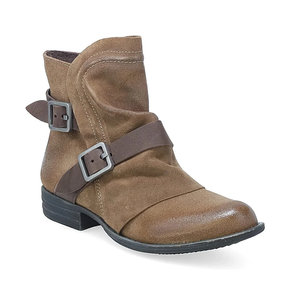 Miz Mooz Dominique buckle suede leather boots nib 39/8 m